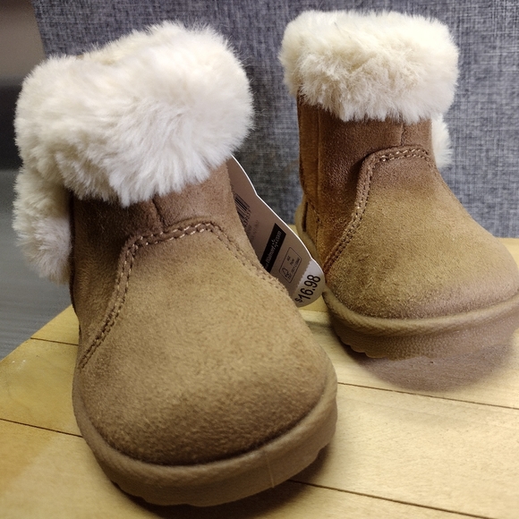 Wonder Nation Baby Girl Faux Fur/Faux Suede Faux Shearling Toddler Boots Size 3 - Picture 2 of 14